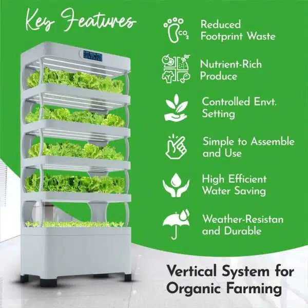 Nutraponics Hydroponics Grow Tower Pro Shelf with Automated Controls & LED Grow Lights