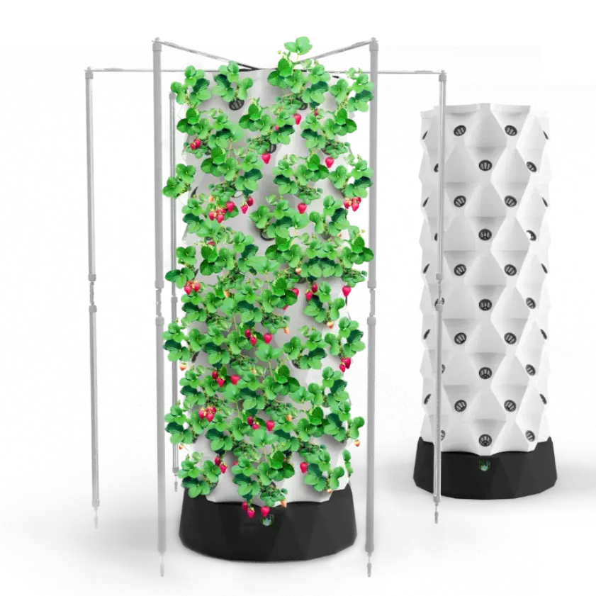 Nutraponics Indoor Hydroponic Growing System – Tower Garden with LED Grow Lights – 80 Pots | Indoor Garden System