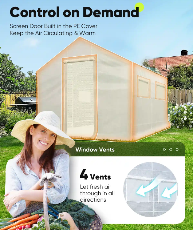 Quictent 10' x 9' x 8' Backyard Greenhouse