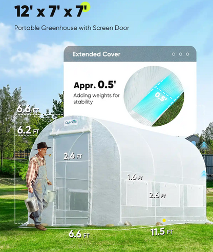 Quictent 12' x 7' x 7' Tunnel Greenhouse