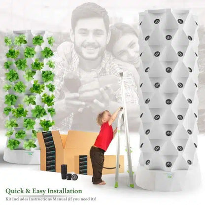 Nutraponics Hydroponic Garden Tower Growing System –  48, 64, or 80 Pots