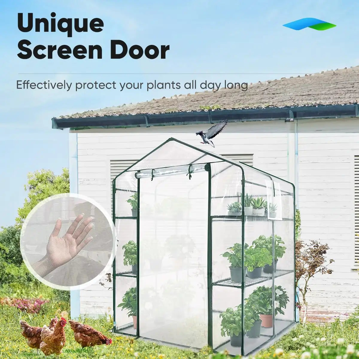 Quictent 56"x56"x77" Walk-in Greenhouse