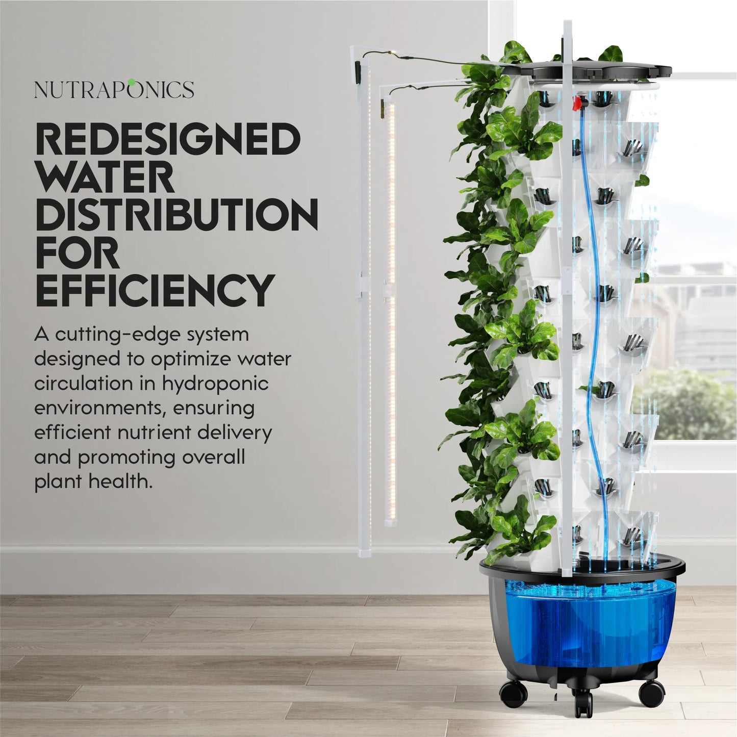 Nutraponics Indoor Hydroponic Growing System – Pro Tower Garden with LED Grow Lights