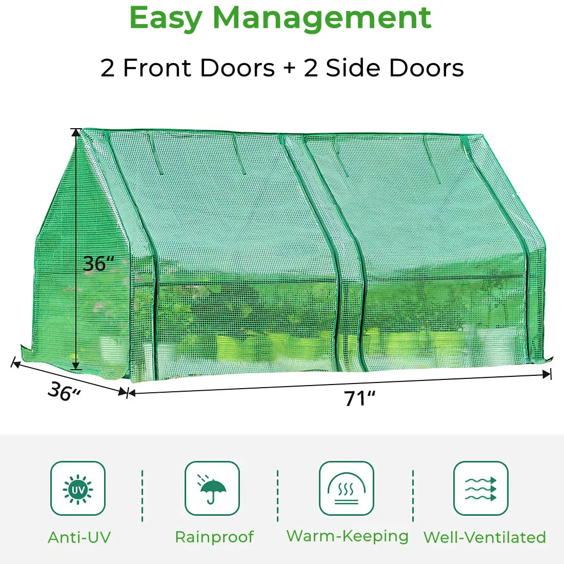 Quictent 71"x 36" x 36" Mini Greenhouse