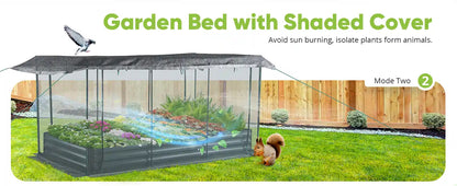 Quictent Galvanized Raised Garden Bed with Net