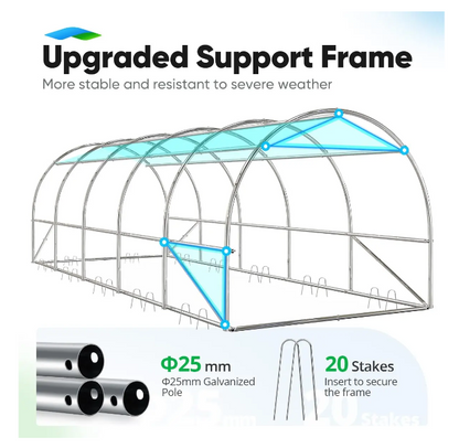 Quictent 25' x 10' x 6.6' Heavy Duty Large Greenhouse