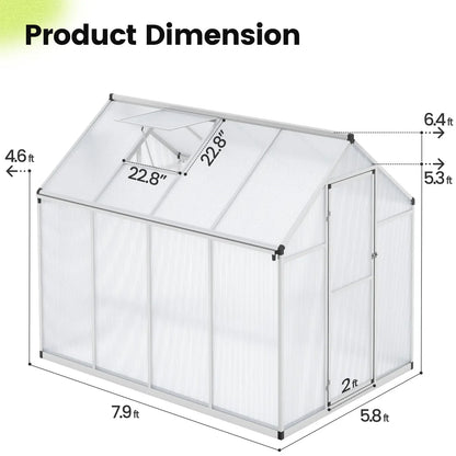 KING BIRD Walk-in Polycarbonate Greenhouse