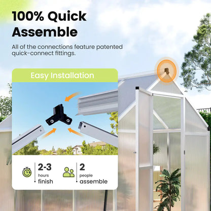 KING BIRD Walk-in Polycarbonate Greenhouse