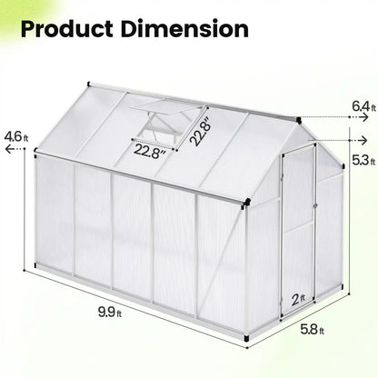 KING BIRD Walk-in Polycarbonate Greenhouse