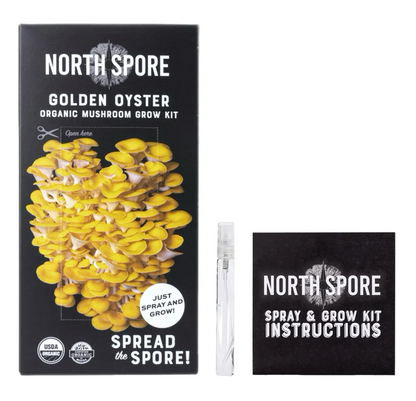 North Spore Organic Golden Oyster ‘Spray & Grow’ Mushroom Growing Kit