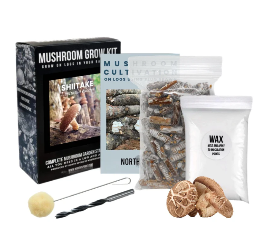 North Spore Organic Shiitake Mushroom Outdoor Log Growing Kit