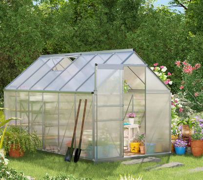 Outsunny 12' x 6' x 6.5' Polycarbonate Greenhouse with Aluminum Frame