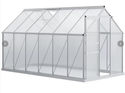 Outsunny 12' x 6' x 6.5' Polycarbonate Greenhouse with Aluminum Frame