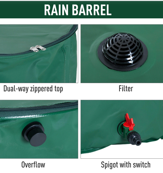 Outsunny Collapsible Rain Collection Tank (80 gal)