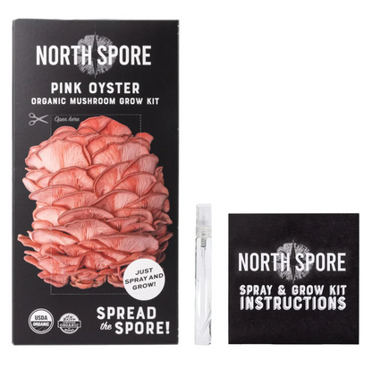 North Spore Organic Pink Oyster ‘Spray & Grow’ Mushroom Growing Kit