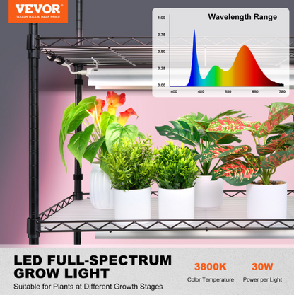 VEVOR 6-Tier Plant Stand with Grow Lights