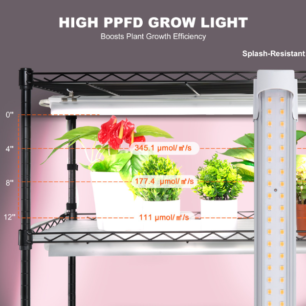 VEVOR 6-Tier Plant Stand with Grow Lights