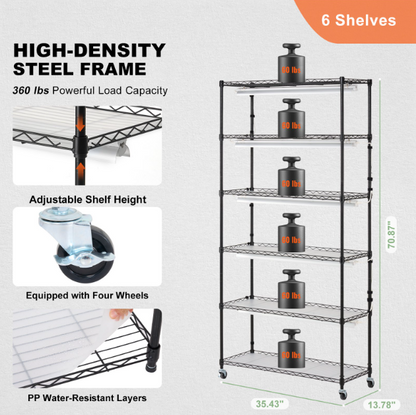 VEVOR 6-Tier Plant Stand with Grow Lights