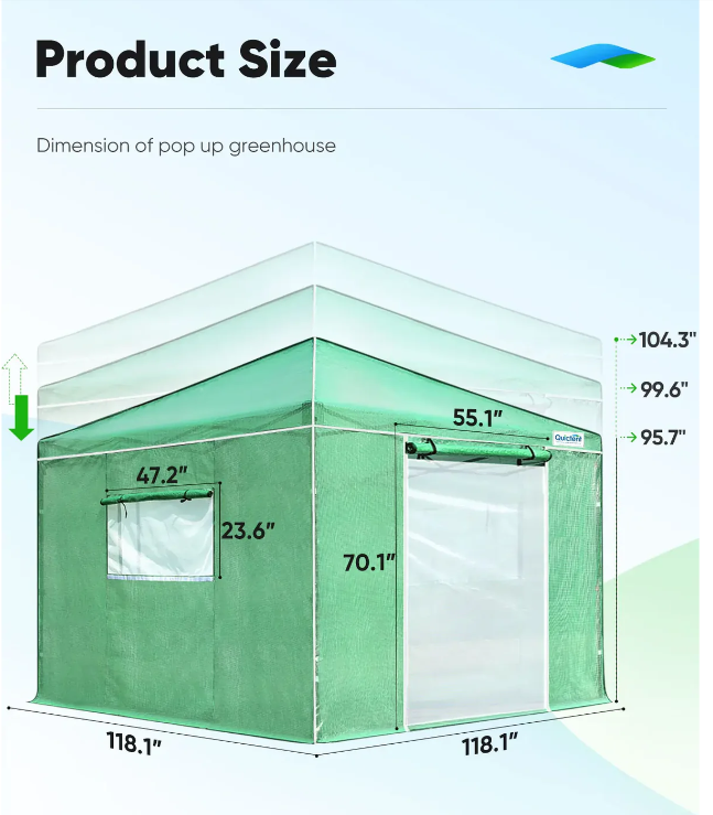 Quictent Pop Up Portable Walk-in Greenhouse