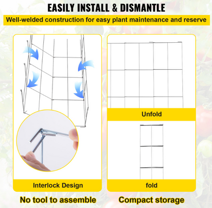 VEVOR Tomato Cages (5-Pack) 11.8" x 11.8" x 46.1"