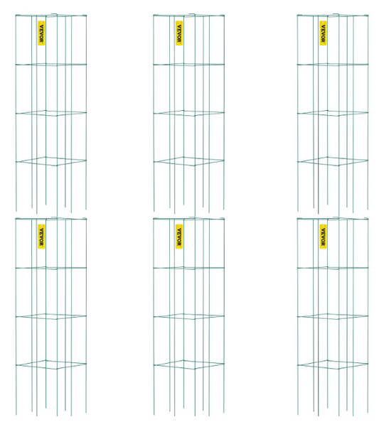 VEVOR Tomato Cages (6-Pack) 14.6" x 14.6" x 39.4"